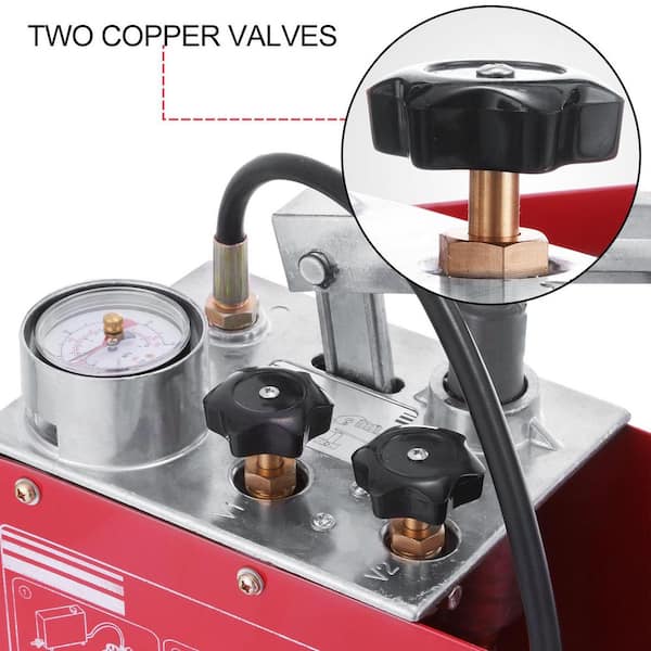 SKYSHALO - Hydraulic Pressure Test Pump 50 Bar Hand Pressure Test Pump 726 PSI 3.2 Gal. Tank 45 ML 1/2 in. BSP Hydrostatic