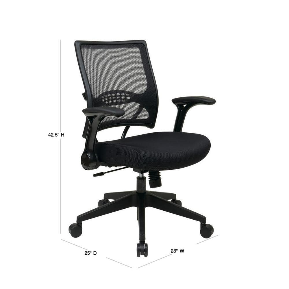 Black Mesh Executive Swivel Office Chair with Adjustable Arms