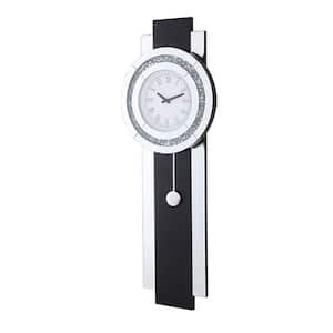Noralie Black, Mirrored and Faux Diamonds Wall Clock