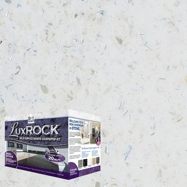 DAICH LuxROCK Solid Surface Granite Countertop Kit 20 sq.ft. Platinum White
