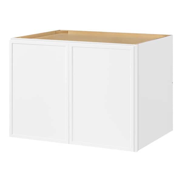 Leyton 33 in. W x 24 in. D x 24 in. H Ready to Assemble Plywood Slim Shaker Wall Bridge Kitchen Cabinet in Alpine White