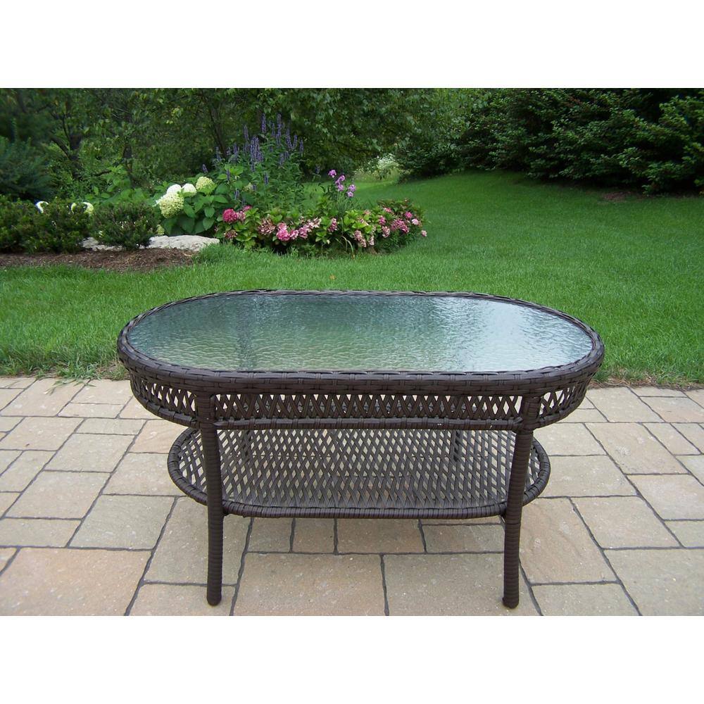 Oakland Living Wicker Outdoor Coffee TableHD90092CTCF The Home Depot