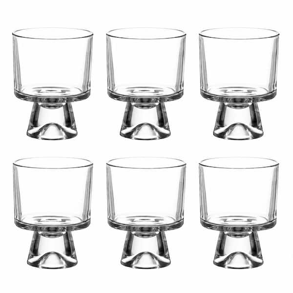 8 fl. oz. Clear Glass Dessert Cups with Stand 3.1 in. W x 4.25 in. H Trifle Bowls (Set of 6)