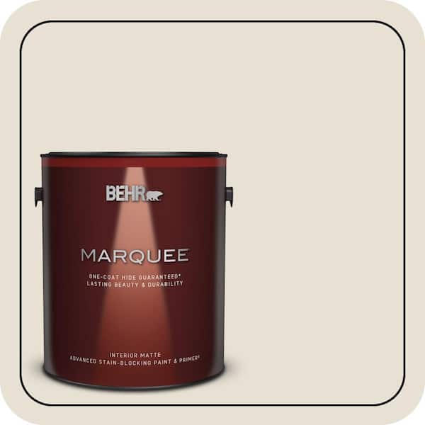 BEHR MARQUEE 1 gal. #MQ3-13 Crisp Linen One-Coat Hide Matte Interior Paint & Primer