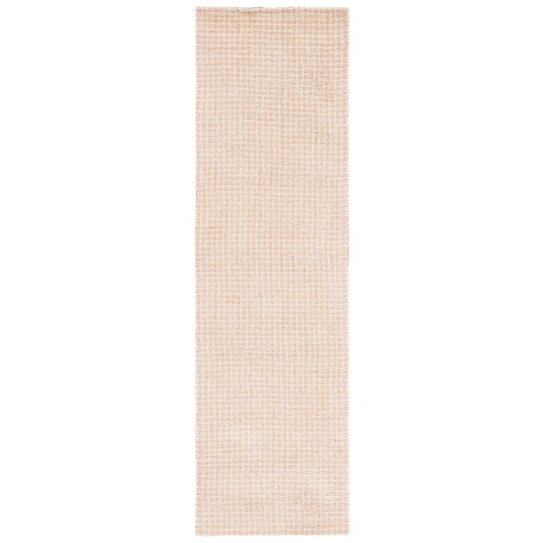 Soho 2 ft. x 8 ft. Gold Solid Crosstitch Runner Rug