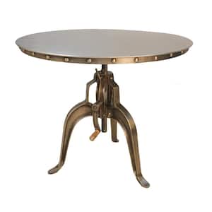 Mundra Antique Nickle Adjustable Crank Table