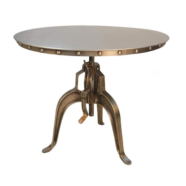 Unbranded Mundra Antique Nickle Adjustable Crank Table