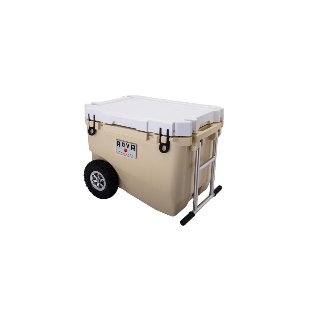 RovR RollR 60 (60 Qt.) Cooler with Air Inflated Tires in Sand 
