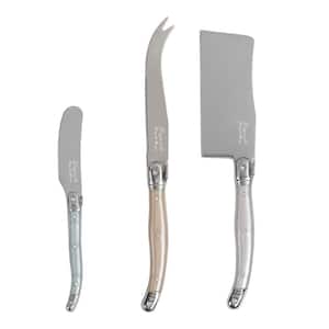 French Home 3-Piece Laguiole Cheese Knife and Spreader Set with Mother of Pearl Handles