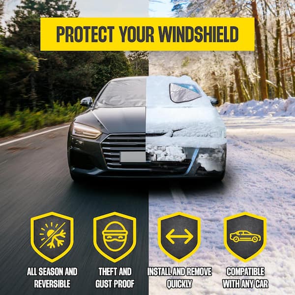 Thermal Car Windshield Protector XXL Cover Winter + Summer anti Ice Scratch