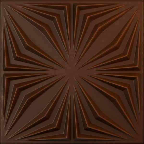 Ekena Millwork 19 5/8 in. x 19 5/8 in. Asher EnduraWall Decorative 3D Wall Panel, Aged Metallic Rust (12-Pack for 32.04 Sq. Ft.)