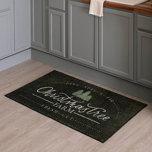Christmas Tree Farm Black 2 ft. 6 in. x 4 ft. 2 in. Machine Washable Area Rug