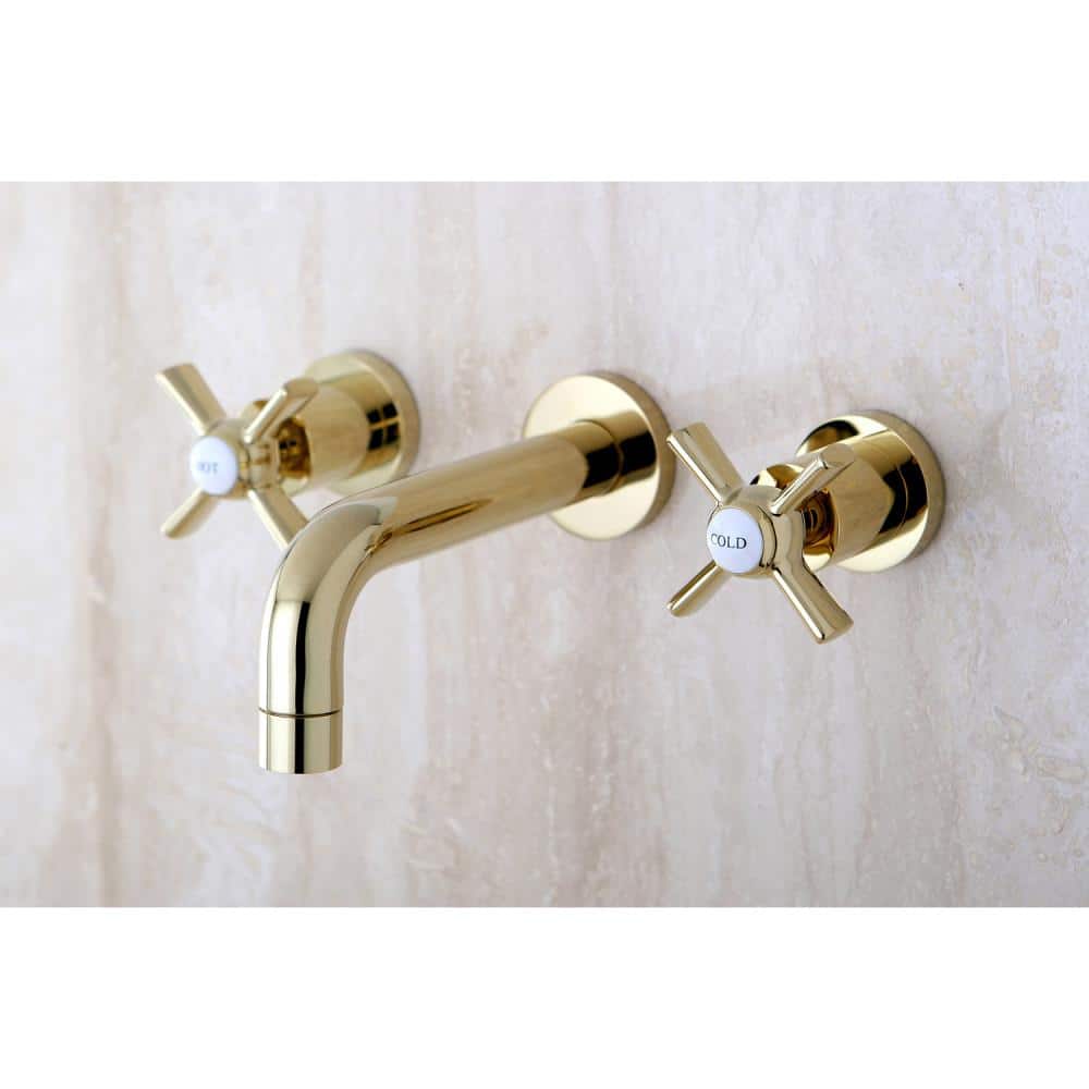 Millennium Polished Brass Wall Mount Bathroom Faucet