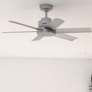 Kennicott 44 in. Matte Silver Indoor/Outdoor Ceiling Fan with Wall Control For Patios or Bedrooms