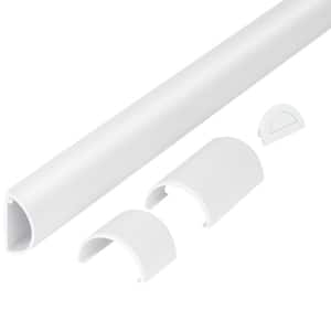 5 ft. 1/2 Round Baseboard Cord Channel, White