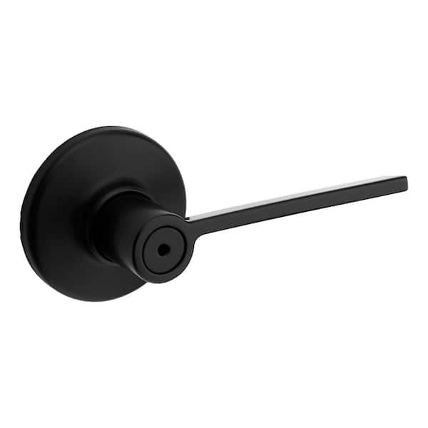 Ladera Matte Black Contemporary Square Privacy Bed/Bath Door Handle