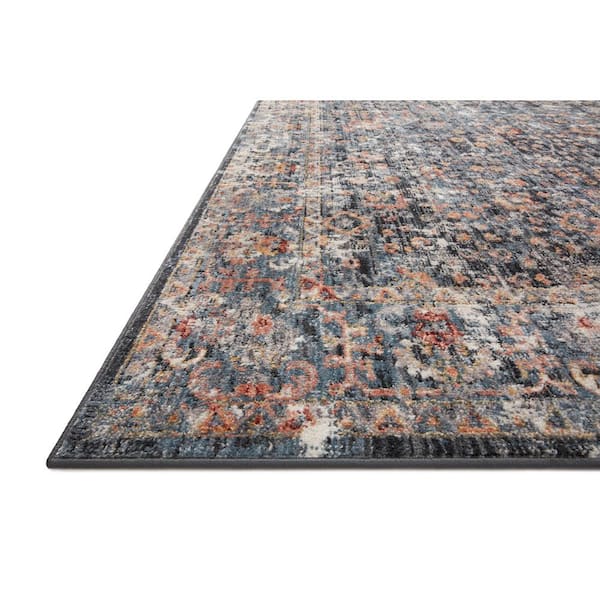 Cassandra Blue/Multi 2 ft. 6 in. x 10 ft. Runner Oriental 100% Polypropylene Pile Area Rug Runner Rug