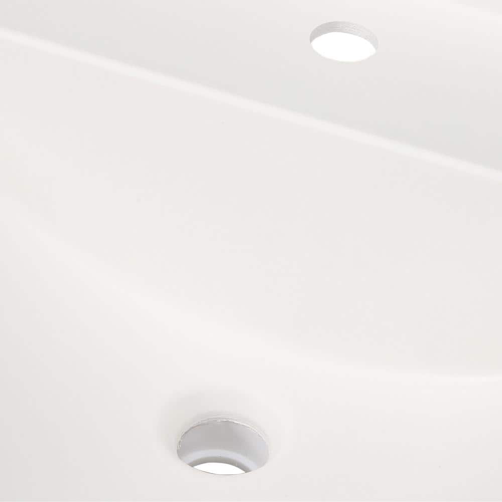 White Engineered Solid Surface Single Sink Bathroom Vanity Top