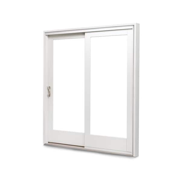 Andersen 71-1/4 in. x 79-1/2 in. 400 Frenchwood White/Pine Left-Hand Sliding Patio Door with Nickel Hardware