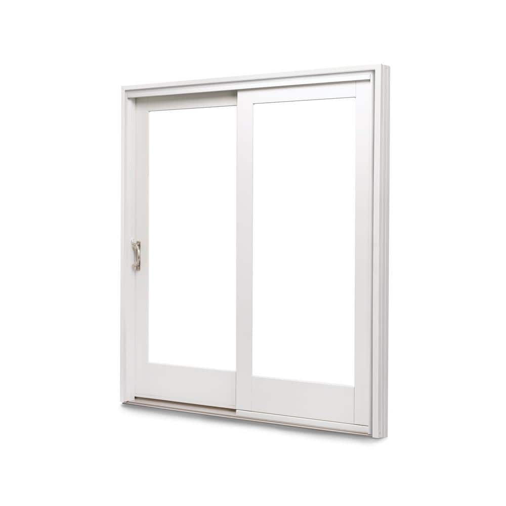Andersen 71-1/4 in. x 79-1/2 in. 400 Series White Left-Hand Frenchwood Gliding  Patio Door with Pine Interior and ORB Hardware 9174170 The Home Depot