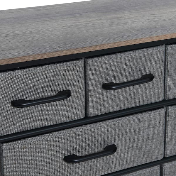 Lakefront Wide Drawer Dresser Storage Organizer 5-Drawer Closet Shelves (11.4D x 39.3W x 21.6H), Grey