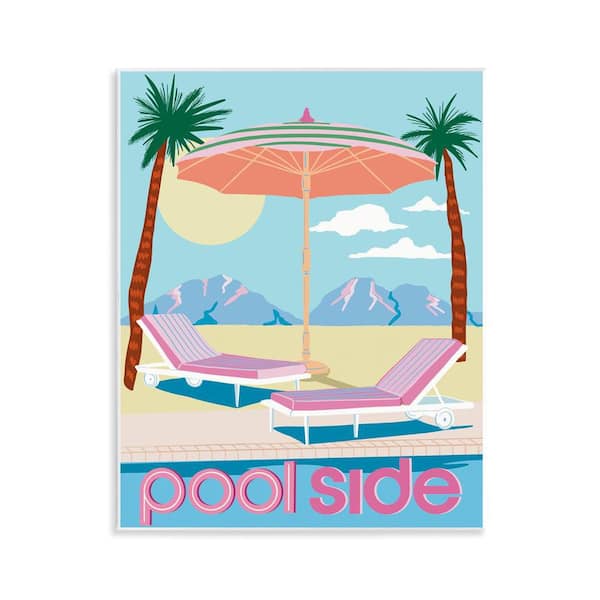 Stupell Industries Preppy Coastal Poolside by Jo Reid Unframed Coastal Graphic Art Print 14 in. x 11 in.