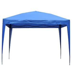 10 ft. x 10 ft. Outdoor Straight Leg Blue Party Wedding Tent Canopy