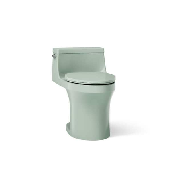 San Souci 12 in. 1-Piece Single Flush: 1.28 GPF Single Flush Elongated Toilet in Aspen Green