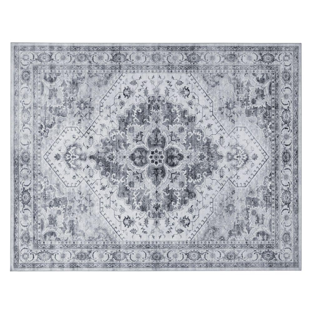 Wyatt & Ash Geraldine Gray 8 ft. x 10 ft. Tufted Geometric