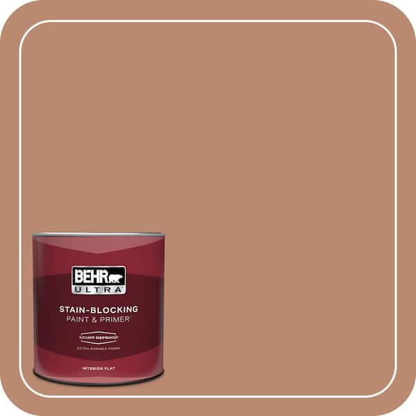 BEHR ULTRA 1 qt. #MQ1-29 Carmelite Extra Durable Flat Interior Paint & Primer