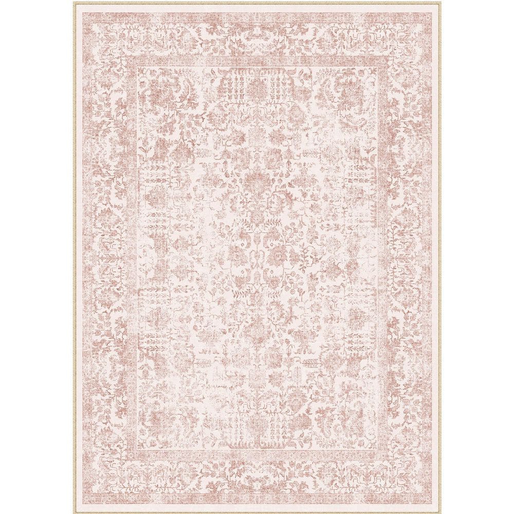 Entomology Pink 4 ft. x 6 ft. Vintage Floral Area Rug price history on PriceWatchPro