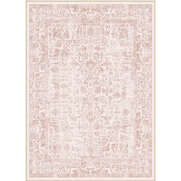 Entomology Pink 4 ft. x 6 ft. Vintage Floral Area Rug