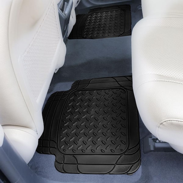 FH Group ClimaProof Black Deep Dish Heavy duty Non slip 4 Piece 29.5 in. x  20.5 in. Rubber Car Floor Mat DMF13004BLACK - The Home Depot