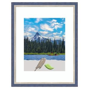 11 in. x 14 in. (Matted to 8 in. x 10 in.) Theo Blue Narrow Wood Picture Frame Opening Size