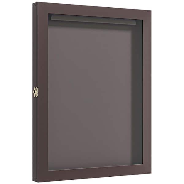 Afoxsos 28 in. x 35 in. Brown Picture Frame UV/Dust Protection Sports Jersey Frame Display Case Wall-Mounted Memorabilia