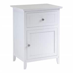 18.9 in. W White Rectangle Wood End Table