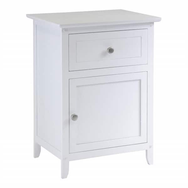 Cubilan 18.9 in. W White Rectangle Wood End Table