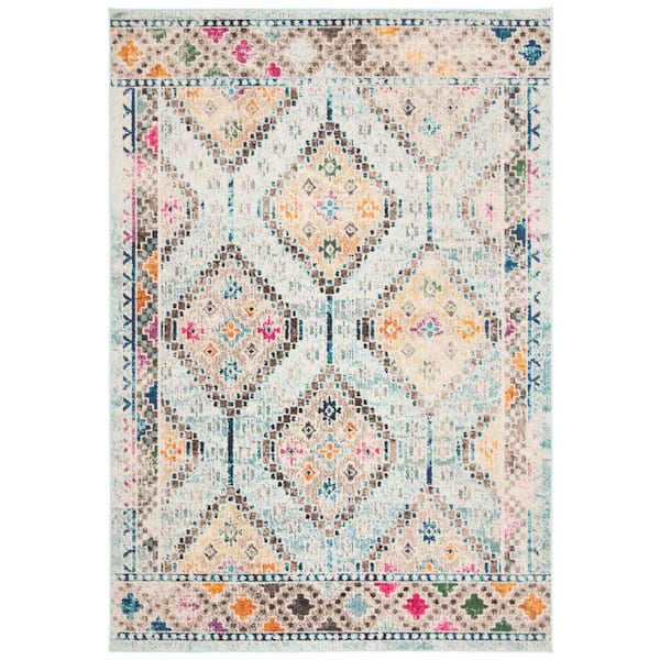 SAFAVIEH Madison Blue/Yellow 6 ft. x 9 ft. Geometric Area Rug