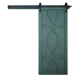30 in. x 84 in. The Hollywood Caribbean Wood Sliding Barn Door with Hardware Kit in Black