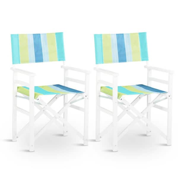 Patio Green Solid Wood Beach Chair Set (Set of 2)