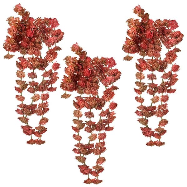 Regency International 10 in. Red Artificial Sedum Vine Pick
