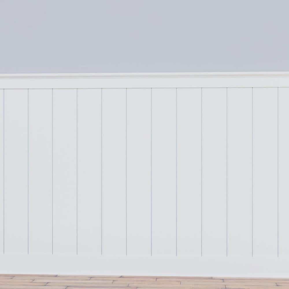 56" White PVC Nickel Gap Shiplap Wainscoting Kit