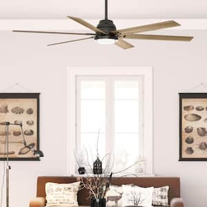 Gravity 72 in. Integrated LED Indoor Noble Bronze Smart Ceiling Fan with Light Kit and Remote Included