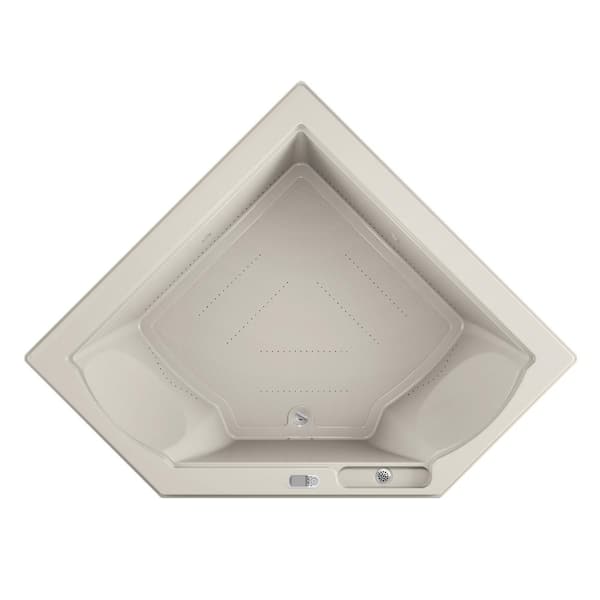 JACUZZI FUZION PURE AIR 65.75 in. x 65.75 in. Rectangular Air Bath Bathtub with Center Drain in Oyster