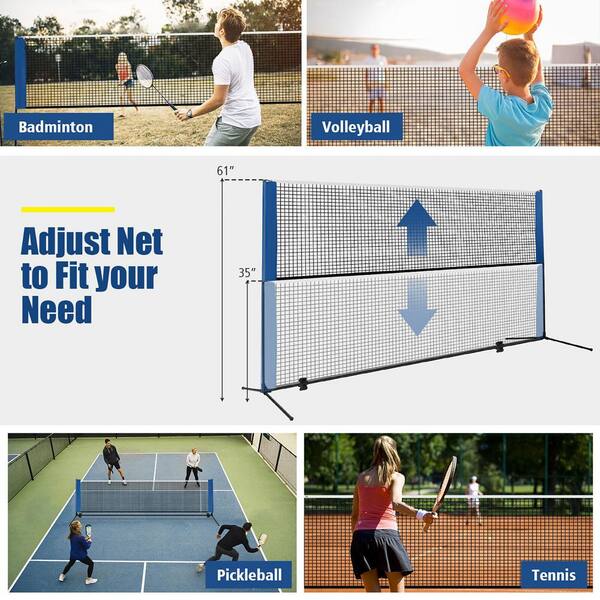 Adjustable Sports Net Adjustable Badminton Replacement Net - Outdoor Indoor Backyard Beach Game Set | Easy Setup Portable Sports Net Backyard Beach Games
