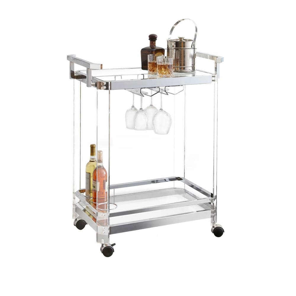 Outdoor Grill Cart Server Cart, Retro Style Wine Cart for Kitchen