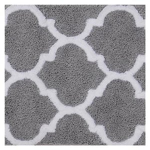 Marrakesh Collection Silver 20 in. x 60 in. 100% Polyester Bath Rug