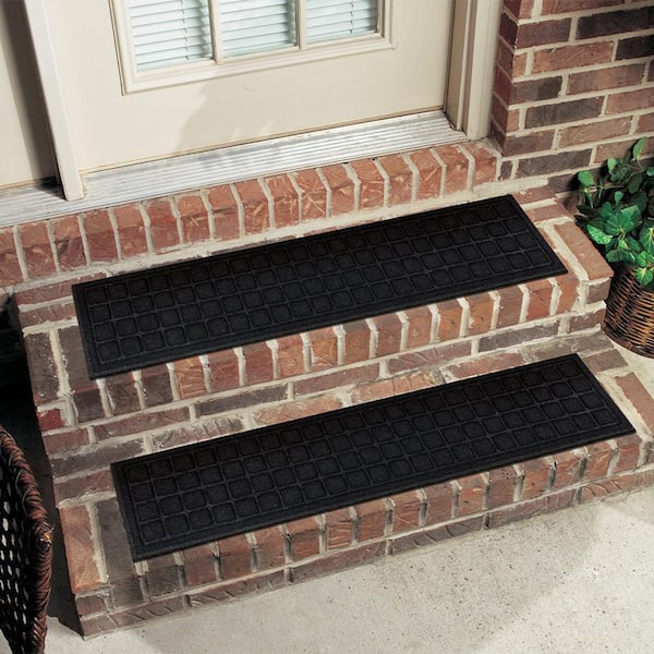 Square Impressions Charcoal 8 in. x 36 in. Stair Tread Cover