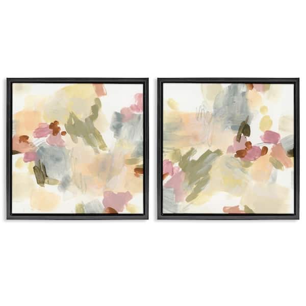 Stupell Industries Restless Abstract Splotches by June Erica Vess 2-Pieces Black Floater Frame Abstract Graphic Art Print 18 in. x 18 in.