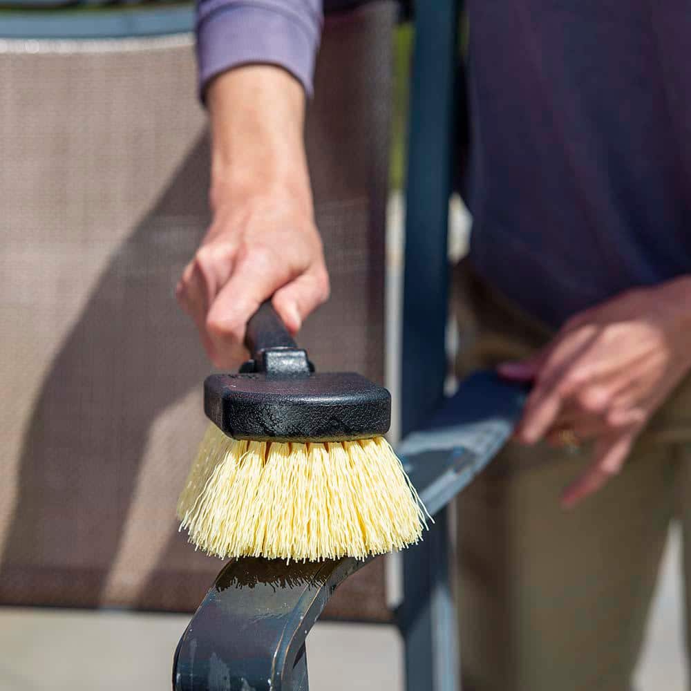 Harper 8-Inch Black Plastic Utility Scrub Brush with Synthetic Bristles